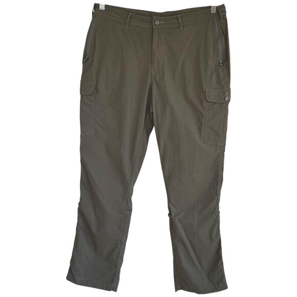 Clothing Arts Womens Pick Pocket Proof Pants Khaki Green Size 12 Petite Travel - Picture 1 of 9